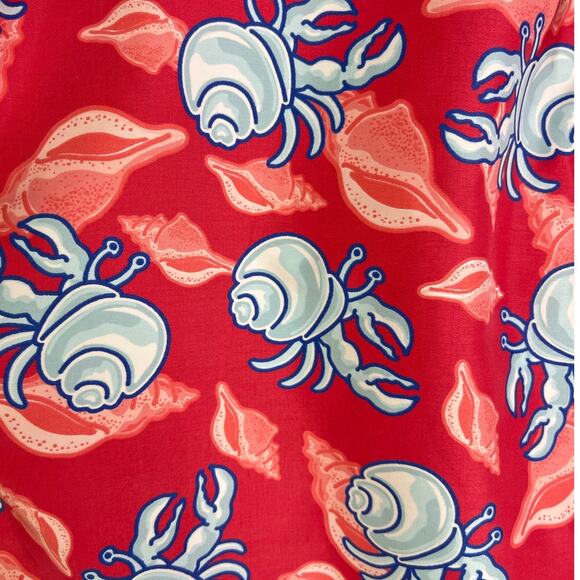 Vineyard Vines Swimming Trunks Mens Large Red Hermit Crab Print Quick Dry Short - Picture 6 of 8